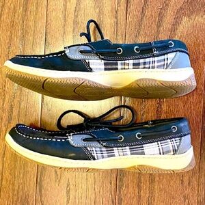 Highland Creek Women’s Boat Shoes Harborside Black Plaid, Size: 9 Med